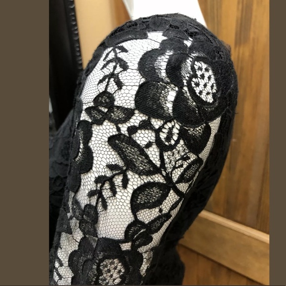 Serge & Real Black lace long sleeves dress S 2/4 - Picture 6 of 11